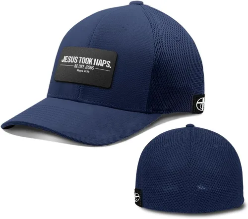 Vista 2 de Our True God Jesus Took Naps Flexfit - Gorra de béisbol con diseño de fe cristiana