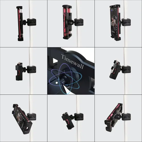 Vista 5 de Timewall - Soporte universal para teléfono con abrazadera, soporte universal para iPad iPhone para bicicleta giratoria, bicicleta estática