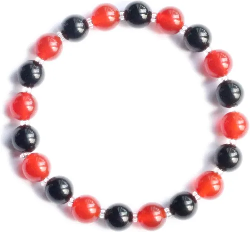 Vista 2 de Pulsera de protección empática de cornalina y turmalina negra, superar el abuso, sobreviviente, apoyo