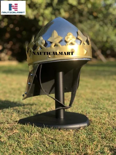 Vista 3 de NauticalMart Armor Richard the Lionheart - Casco medieval con soporte metálico, talla única