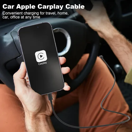 Vista 5 de Lieyichan Cable Carplay para automóvil, cable USB A a Lightning de 3 pies, cable de carga para iPhone compatible con iPhone 14pro Negro