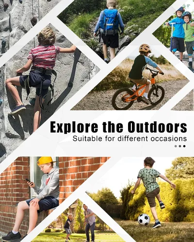 Vista 6 de Dizoboee Pantalones cortos de ciclismo acolchados para niños, pantalones cortos de ciclismo de montaña con relleno, ajuste holgado