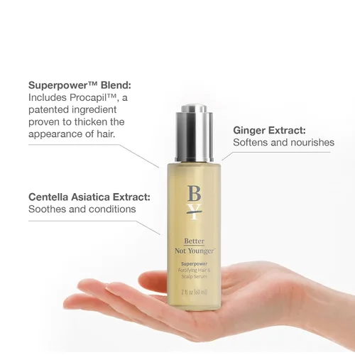 Vista 5 de Better Not Younger Suero fortificante para el cabello y el cuero cabelludo para adelgazar y envejecer el cabello, suero para cabello más fuerte