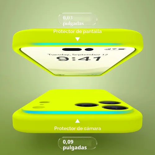 Vista 6 de Funda magnética para iPhone 17 Pro Max, compatible con MagSafe, [protección completa de la cámara] [protector de pantalla] Funda protectora de Verde