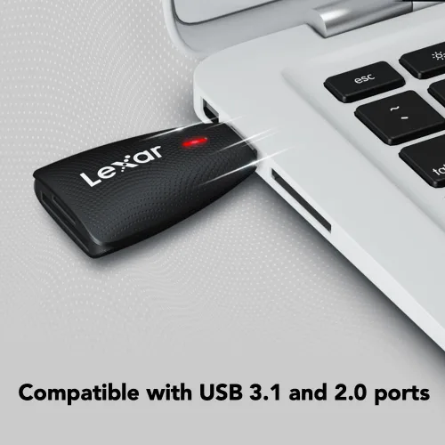 Vista 6 de Lexar Lector Multi-Tarjeta 2 en 1 USB 3.1, Funciona con Tarjetas SD y microSD (LRW450UBNA)