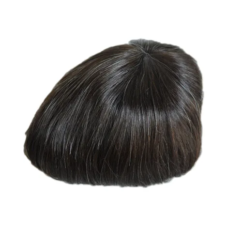 Vista 12 de Q6 Base Custom para hombre Toupee Hairpiece Cabello humano indio Sistema de reemplazo de pelucas de prótesis – # 1 (Jet Negro)