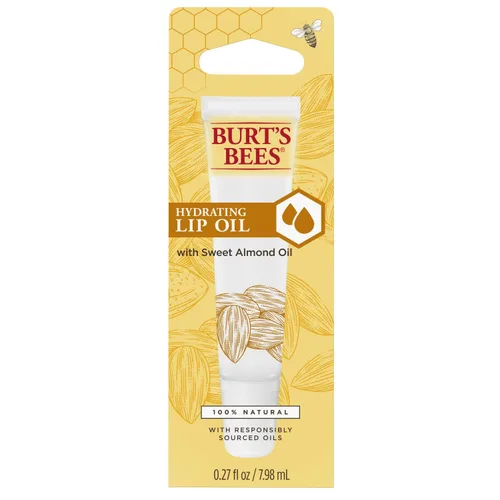 Vista 7 de Burt's Bees Aceite labial hidratante 100% natural con aceite de almendras dulces, 1 tubo