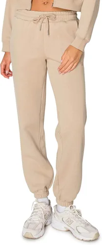 Vista 47 de Cali1850 Pantalón deportivo Cloud Nine Fleece para mujer, cintura alta, ajuste holgado, dos bolsillos, cintura elástica con cordón