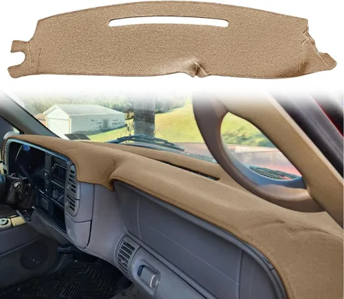 Vista 21 de Cubierta de tablero compatible con Chevy Chevrolet Silverado 1500 LT/WT 2500HD 3500HD 2007-2013, alfombra de tablero de GMC Sierra 2007-2013