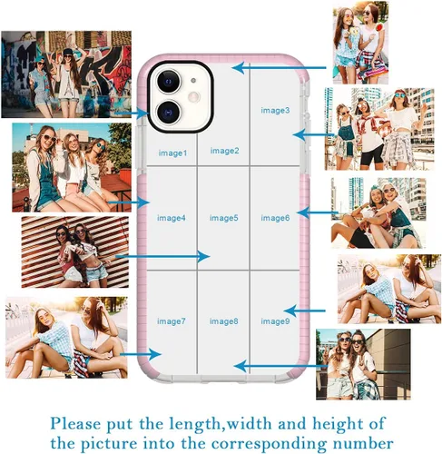 Vista 47 de Funda de teléfono personalizada para iPhone 11, diseño personalizado de fotos de collage de múltiples imágenes, resistente a los golpes, resistente
