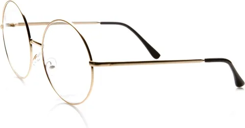 Vista 3 de zeroUV Gafas grandes de gran tamaño con marco de metal transparente y círculo redondo