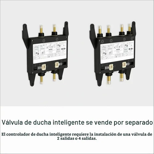 Vista 6 de Moen TS3302BL - Controlador de sistema de agua digital inteligente de 2 salidas para válvula de ducha termostática, en color negro mate