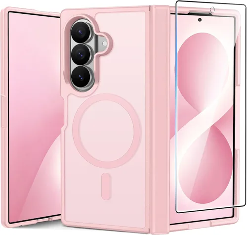 Vista 29 de FNTCASE Funda magnética para Samsung Galaxy Z Fold 7 con protección de bisagra Protector de pantalla, anti amarillento, cubierta de célula
