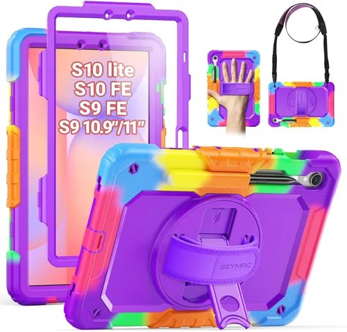 Vista 13 de SEYMAC Funda protectora resistente a prueba de golpes para Samsung Galaxy Tab A9 de 8.7 pulgadas 2023 (SM-X110/X115/X117), resistente a prueba
