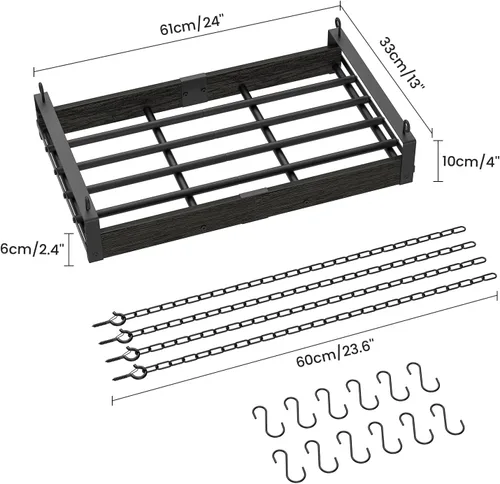 Vista 6 de Creso hom Estante Colgante para Ollas, 24x13 Pulgadas Colgadores de Ollas para Cocina, Estante Colgante para Sartenes con 12 Ganchos en Forma de S
