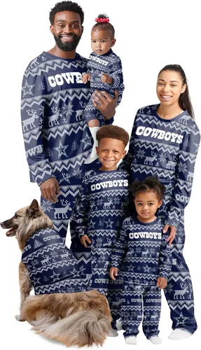 Vista 18 de FOCO NFL womens Nfl Team Ugly Pattern Matching Set Family Holiday Pajamas