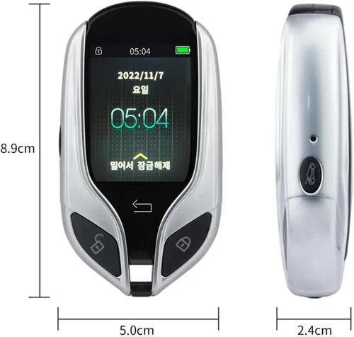 Vista 7 de Control remoto de entrada sin llave para automóvil, pantalla LCD, llave inteligente universal para automóvil con un botón de inicio de tiempo