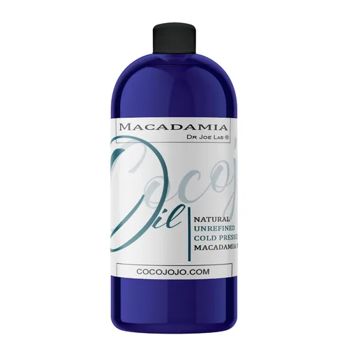 Vista 2 de Dr Joe Lab Aceite de nuez de macadamia de 32 onzas, 100% puro, natural, prensado en frío, sin refinar, aceite de macadamia extravirgen