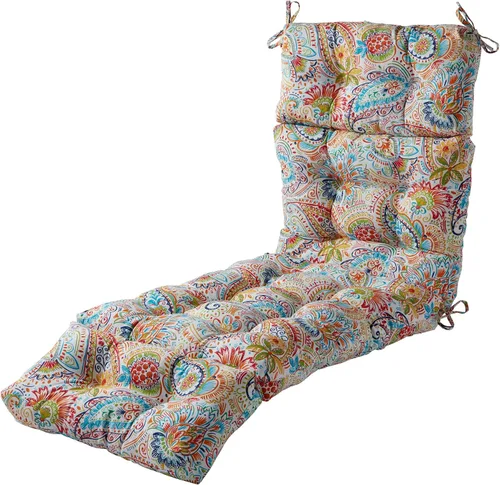 Vista 20 de Greendale Home Fashions Cojín para tumbona exterior de 72 x 22 pulgadas, Adobe Stripe