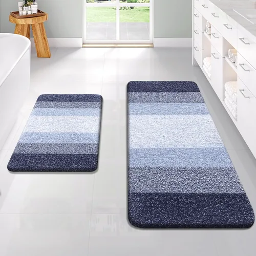 Vista 57 de OLANLY - Juego de tapetes para baño de 2 piezas, de microfibra, suaves y absorbentes, antideslizantes, lavables a máquina y para secadora, felpudos