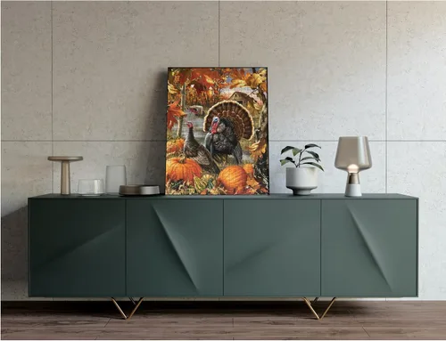 Vista 5 de SUNSOUT INC - Gobbler Farms - Rompecabezas de 1000 piezas grandes por artista: Dona Gelsinger - Tamaño terminado 27" x 35" Acción de Gracias - MPN #