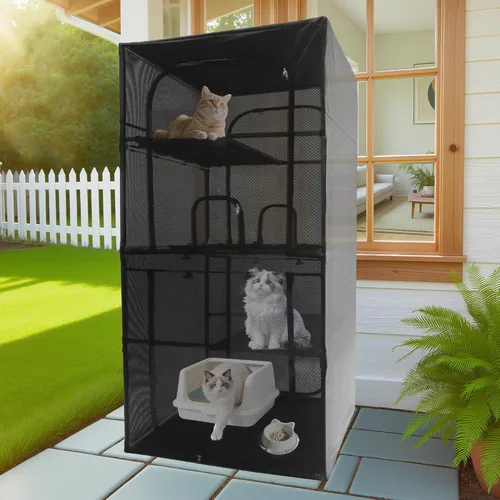 Vista 8 de Catio - Jaula grande para gatos con ventana de 61.4 pulgadas de alto