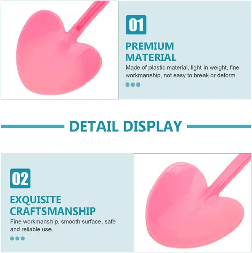 Vista 4 de NUOBESTY 100 cucharas de plástico desechables en forma de corazón, cucharas de postre de 4.1 pulgadas para pasteles, mousse, suministros de fiesta