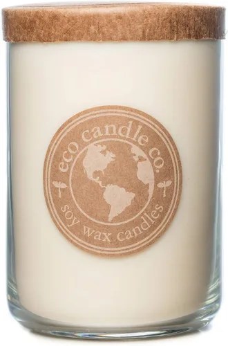 Vista 43 de ECO CANDLE CO. Vela reciclada, té negro y miel, 6 oz. - Aromas de té picante, nuez moscada, miel y naranja - 100% cera de soja, sin plomo, etiqueta
