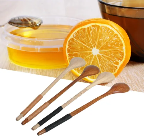 Vista 5 de Cucharas pequeñas de madera, cucharas pequeñas para sopa cucharas de servir, cucharadita de madera para café, té, mermelada, sales de baño, postre