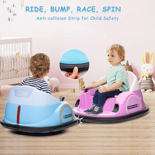 Vista 4 de 12V niños paseo en coche de parachoques vehículo eléctrico para niños Azul