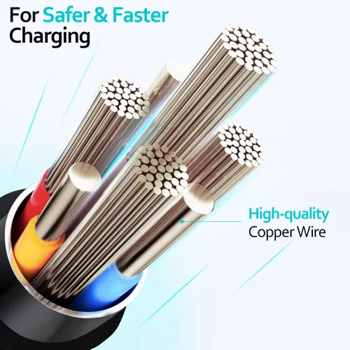 Vista 7 de Puxnoin Cable de carga múltiple de 6 pies, paquete de 2 cables de carga múltiple 4 en 1, cable universal de carga rápida USB múltiple con tipo C
