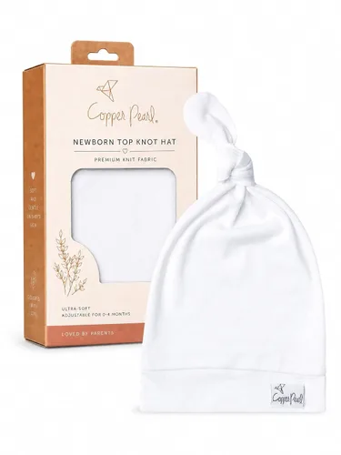Vista 22 de Gorro de bebé con nudo superior elástico suave "Fern" por Copper Pearl
