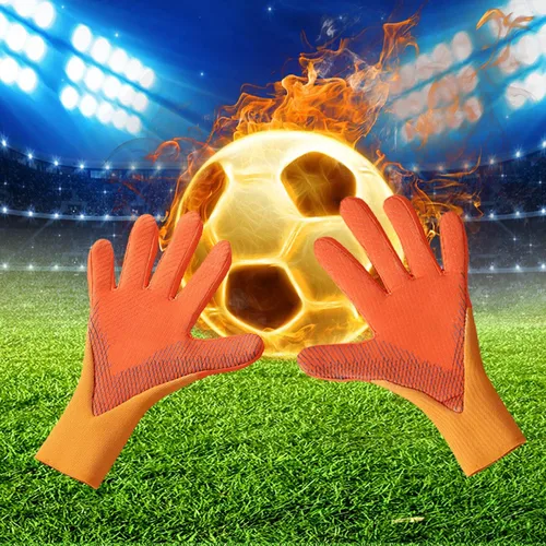 Vista 2 de Guantes de portero de fútbol prémium sin muñeca, guantes de portero con látex de 0.157 in para súper agarre y protección, antideslizantes