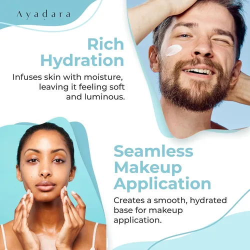 Vista 4 de Ayadara Hidratante facial para el acné, 2 onzas líquidas, hidratante facial avanzado con control de aceite para piel grasa, crema hidratante