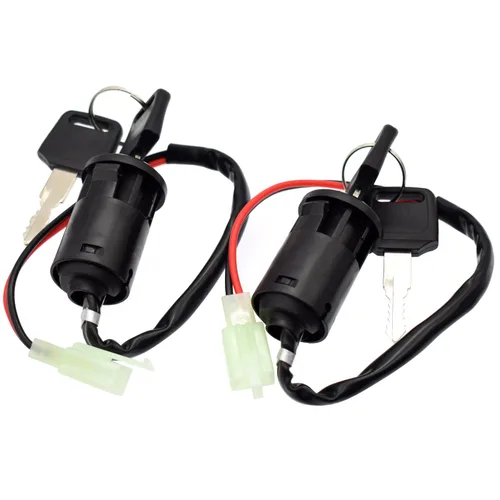 Vista 7 de 2 unids 2 cables interruptor de llave de encendido para scooter eléctrico Golf Scooter Bicicletas ATV ciclomotor GoKart U KS51 motocicleta 2