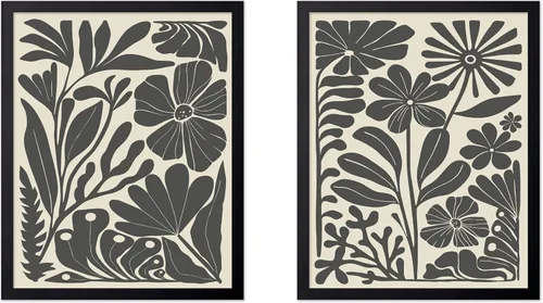Vista 74 de Poster Master Póster botánico vintage de 3 piezas, estampado floral retro, regalo para artistas, amigos, flores de acuarela, brillante, azul