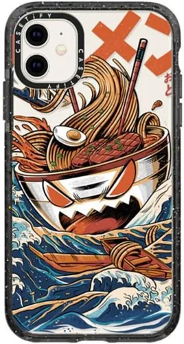 Vista 57 de Funda Impact de CASETiFY para iPhone 11 - Tiempo A Solas de Esther Kim - Negro Claro