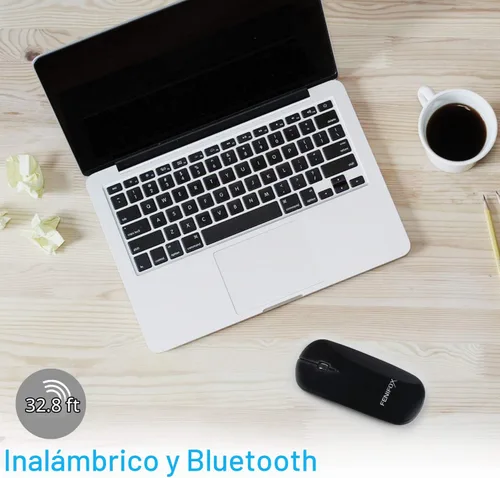 Vista 7 de FENIFOX mini mouse Bluetooth, mouse óptico móvil portable ultrafino con batería recargable para PC, Mac, laptop, tablet Android, Negro