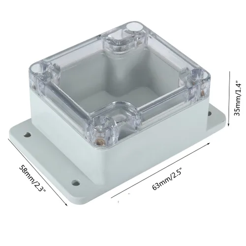 Vista 3 de Caja de conexiones de plástico ABS impermeable a prueba de polvo, recinto universal para proyectos eléctricos con cubierta transparente