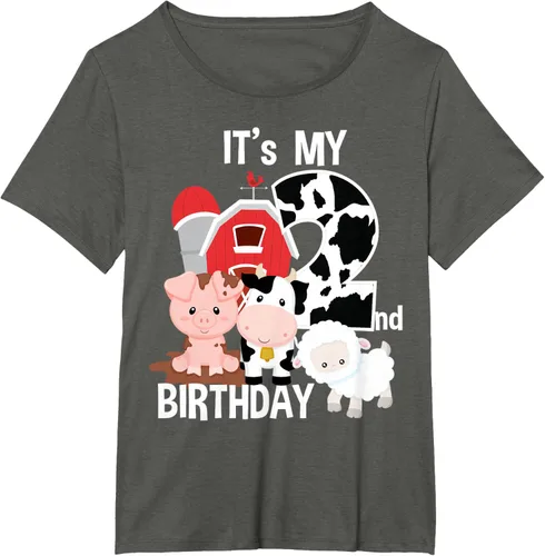 Vista 89 de Camiseta para fiesta de 2 años con texto en inglés "It's My 2nd Birthday", Negro