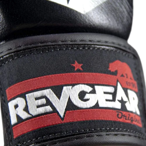 Vista 7 de Revgear Pro Series MS1 MMA Boxing Gloves, Premium Leather for Muay Thai, Sparring, MMA Enthusiasts, Medium, Black, Ideal for Training, Great