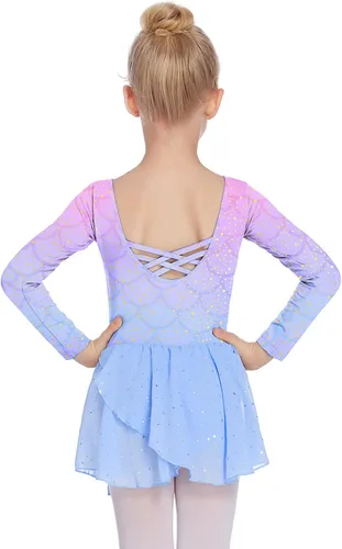 Vista 19 de Arshiner Vestido de ballet clásico de manga larga para niñas Negro