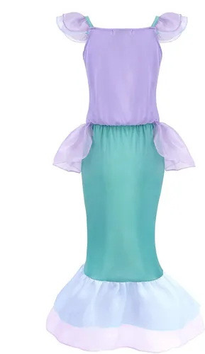 Vista 3 de Eledobby Mermaid Costume for Little Grils Princess Ariel Costumes Halloween Mermaids Dress Up Cosplay Brithday Party Outfits