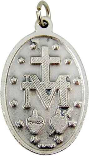 Vista 2 de Regalos devocionales y medallas de plata con colgante de medalla milagrosa de Nuestra Señora de la Gracia