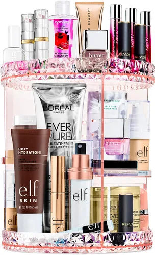 Vista 7 de Sorbus Organizador de maquillaje giratorio de 360º, organizador de cosméticos giratorios, estantes ajustables para maquillaje, perfumes y artículos