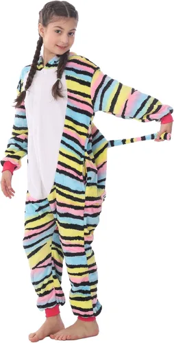 Vista 7 de Disfraz de franela para niños, disfraz de Halloween, Pascua, animales, cosplay para niñas y niños, una pieza