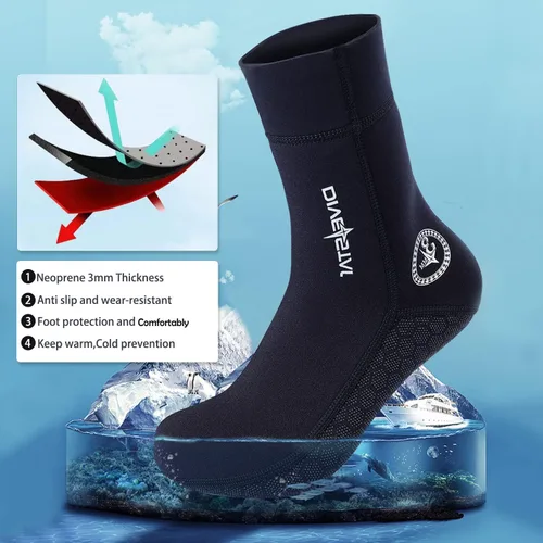 Vista 2 de DIVESTAR Calcetines de neopreno de buceo para hombres y mujeres, 0.118 pulgadas, 0.118 pulgadas, negro/camuflaje, calcetines de buceo para deportes