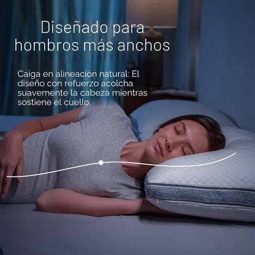 Vista 2 de DreamyBlue Almohada de Zafiro con Refuerzo • Loft Ajustable, Funda de Lujo, Relleno de Espuma Viscoelástica Triturada con Cuentas de Enfriamiento •