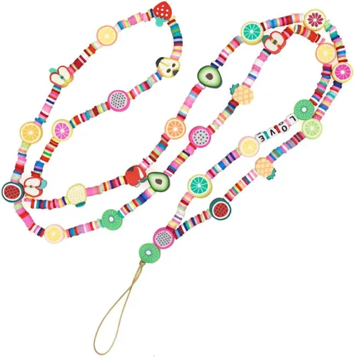 Vista 44 de Beaded Phone Charm Lanyard Strap Crossbody Fixed Beads Pearl Neck Chain