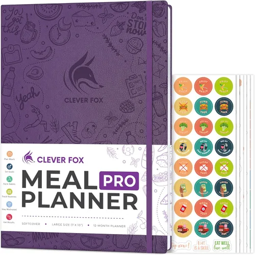 Vista 14 de Clever Fox Planificador de comidas PRO - Diario semanal de preparación de comidas con lista de comestibles y rastreador de pérdida de peso - Libro